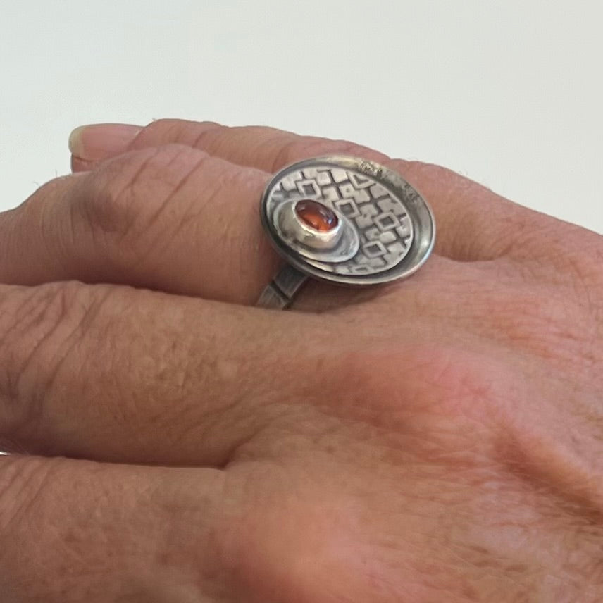 Sterling Silver Ring with Amber
