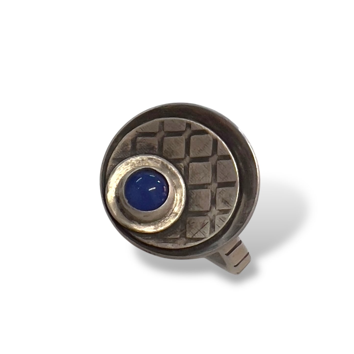 Sterling Silver Ring with Blue Onyx