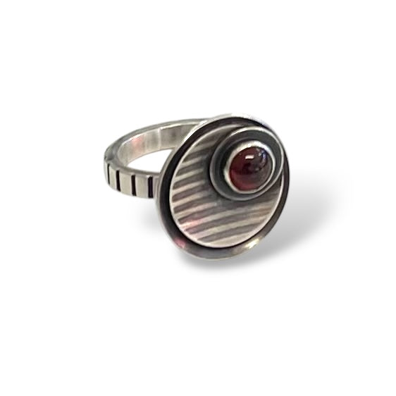 Sterling Silver Ring with Garnet