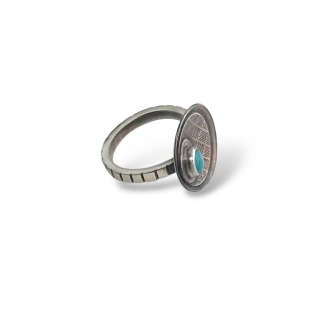 Sterling Silver Ring with Green Onyx