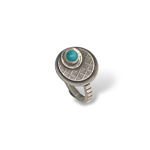 Sterling Silver Ring with Green Onyx