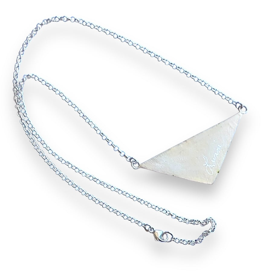 Cloisonné Enamel Large Triangle Necklace-Ice Color Palette