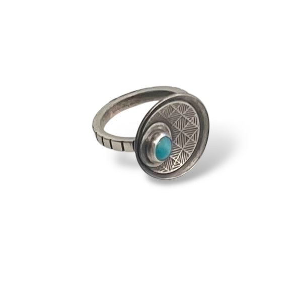 Sterling Silver Ring with Green Onyx