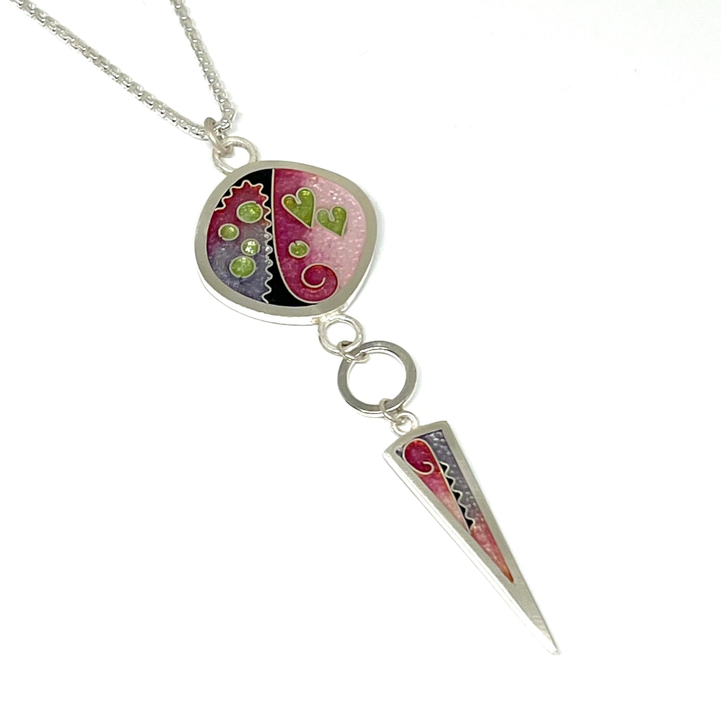 Large Square/Long Triangle Pendant - Cherry Blossom Color Palette
