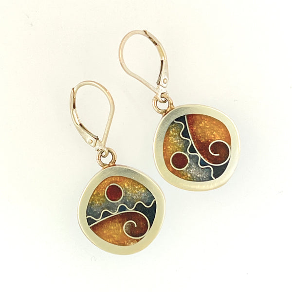 Square Hanging Earrings (Earth)