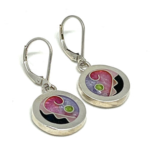 Circle Hanging Earrings (Cherry Blossom)