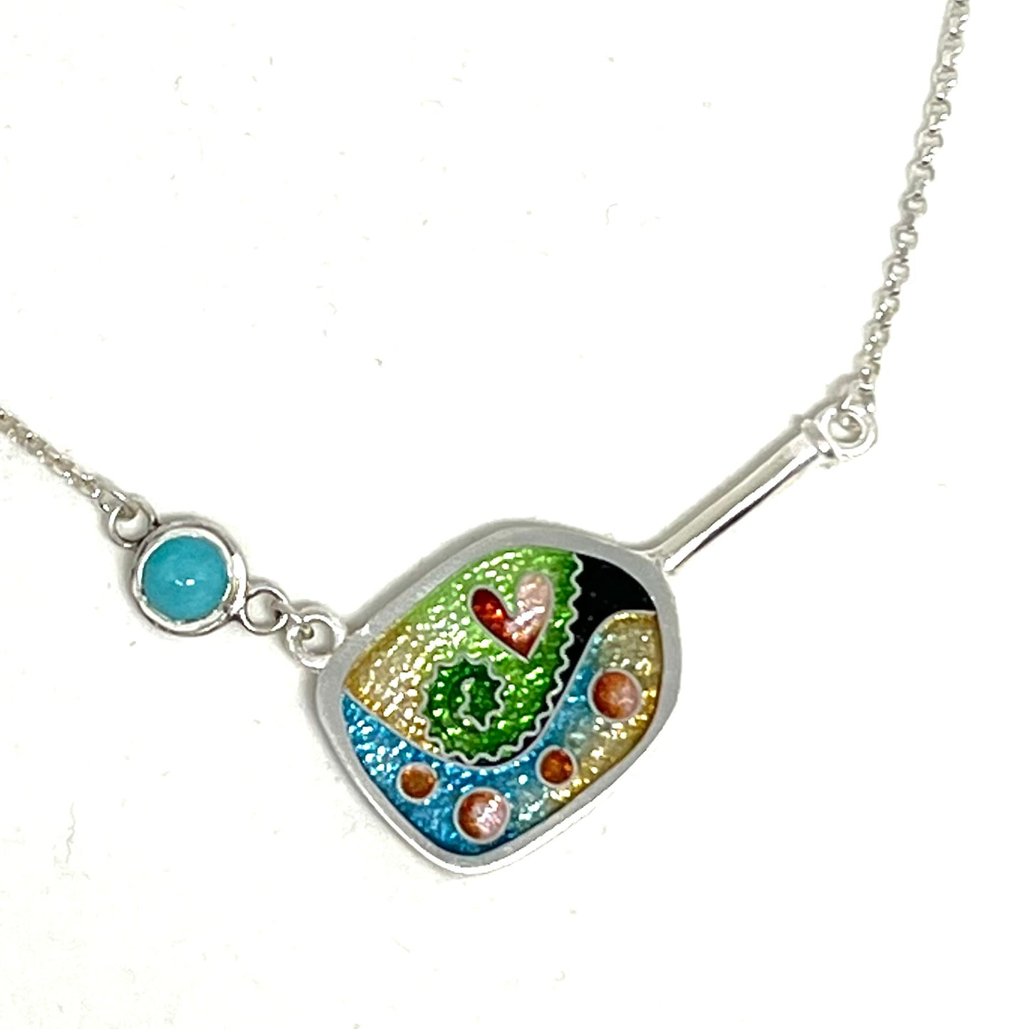 Pickleball Paddle and Ball Necklace (Meadow)