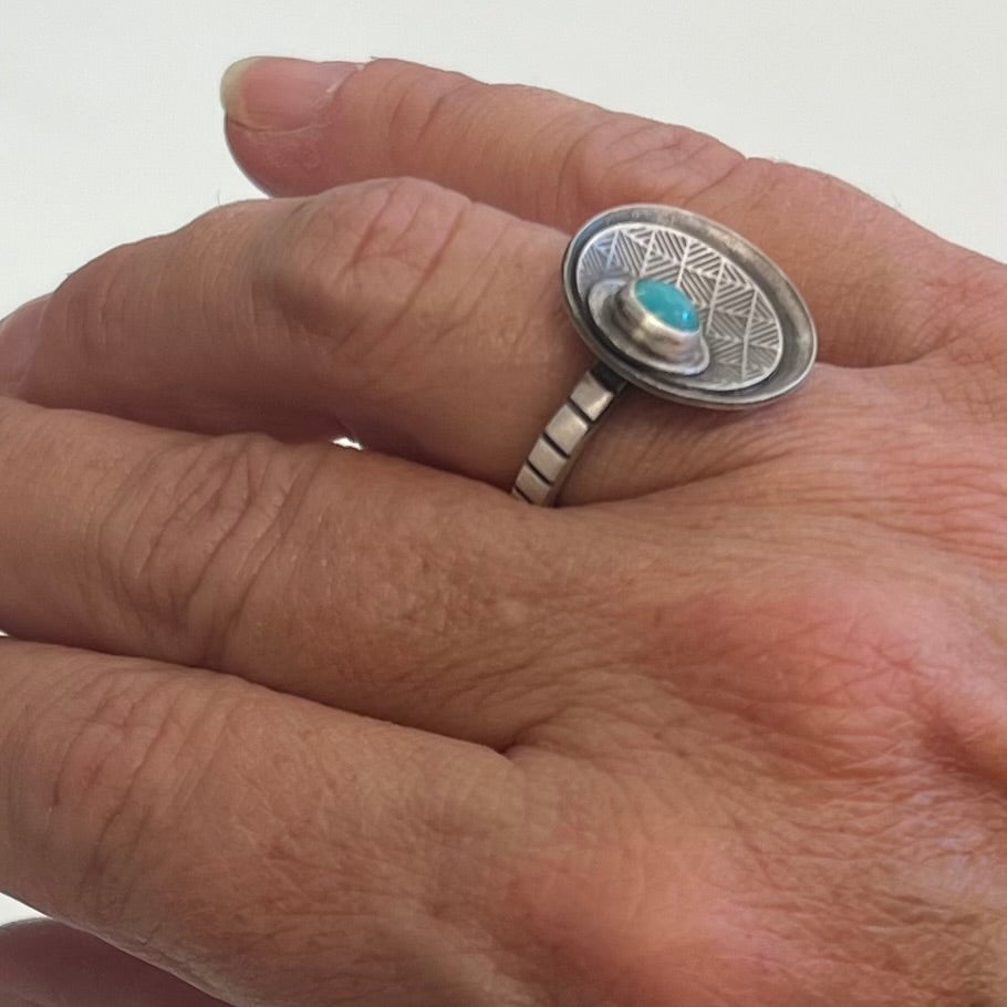 Sterling Silver Ring with Green Onyx