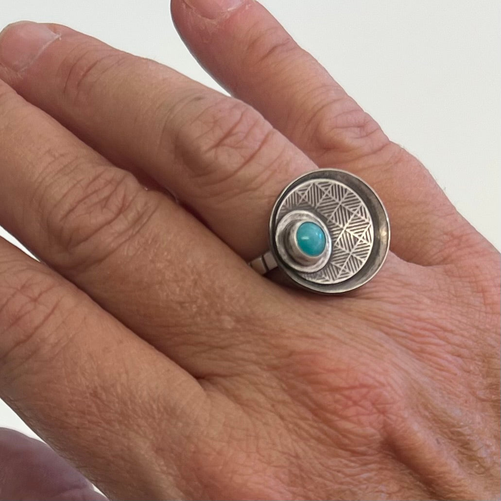Sterling Silver Ring with Green Onyx