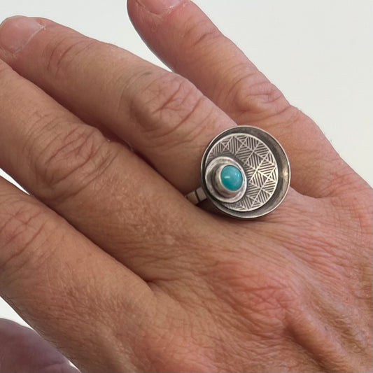 Sterling Silver Ring with Green Onyx