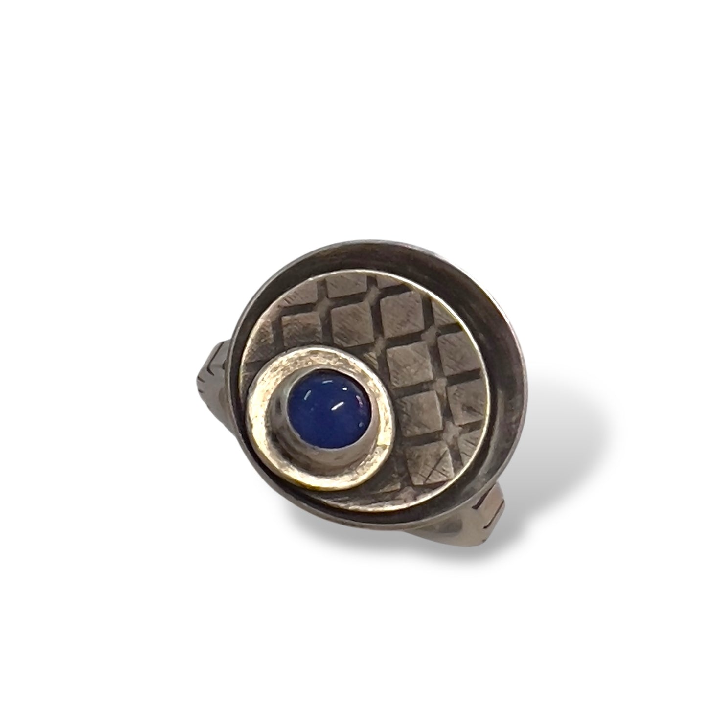 Sterling Silver Ring with Blue Onyx
