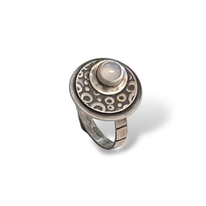 Sterling Silver Ring with Moon Stone