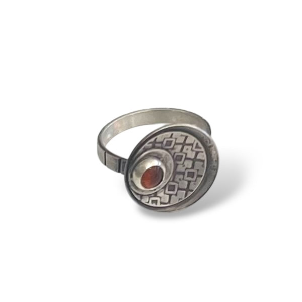 Sterling Silver Ring with Amber