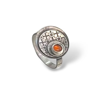 Sterling Silver Ring with Amber