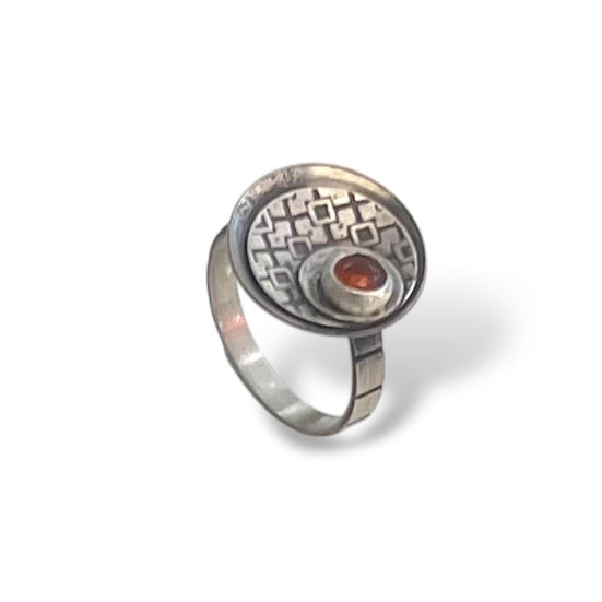Sterling Silver Ring with Amber