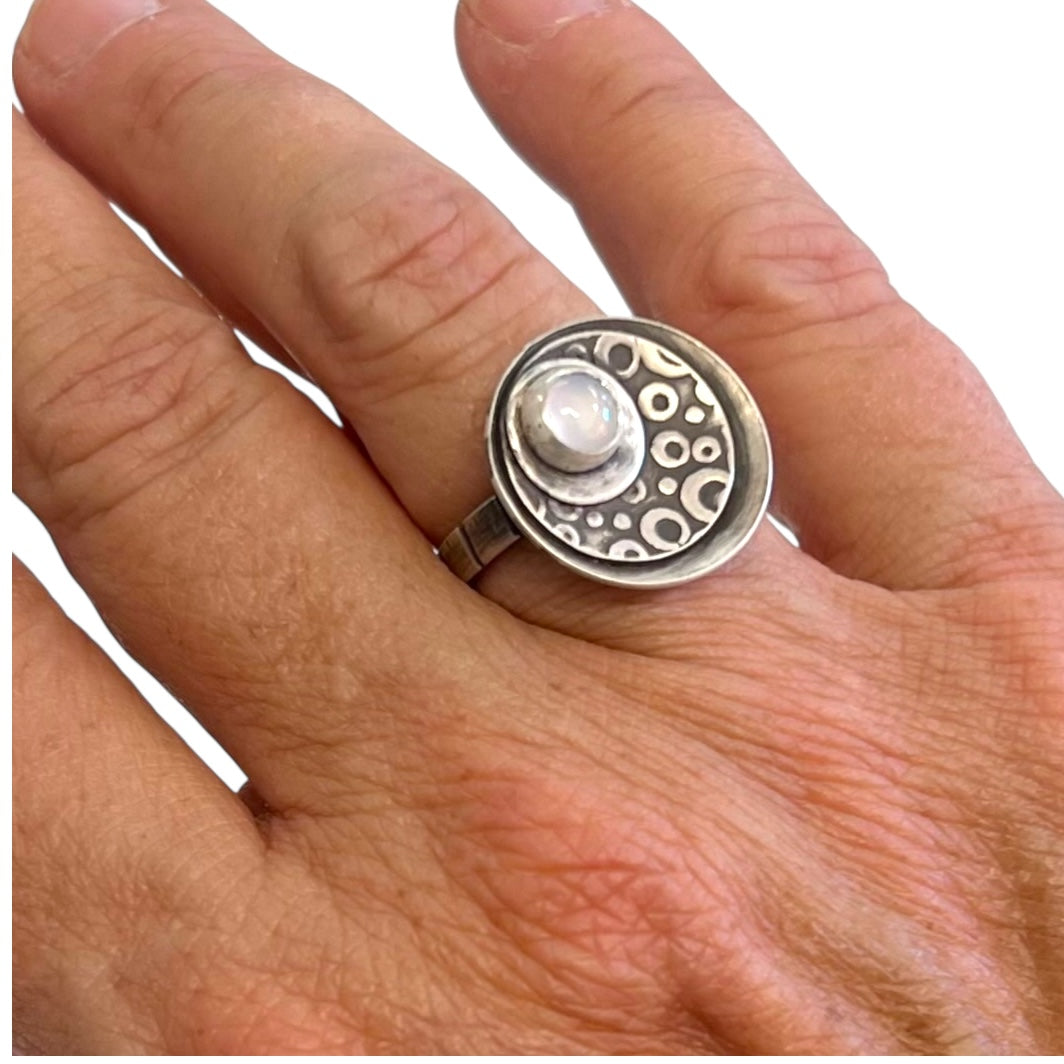 Sterling Silver Ring with Moon Stone