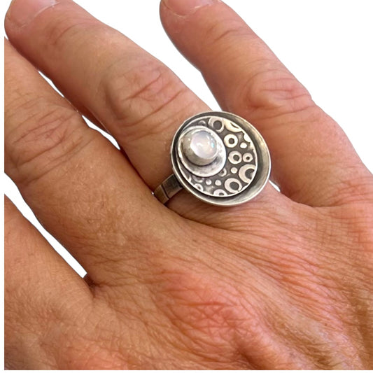 Sterling Silver Ring with Moon Stone
