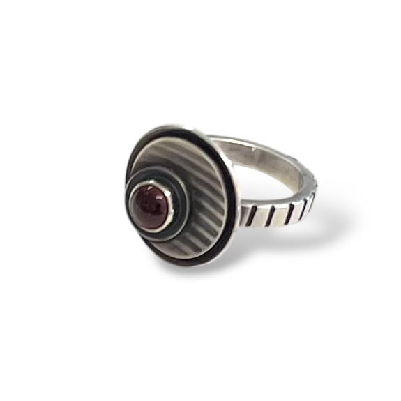 Sterling Silver Ring with Garnet