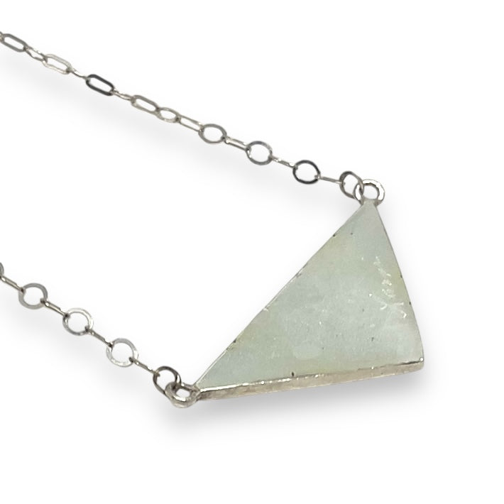 Cloisonné  Enameled Triangle Necklace - Cherry Blossom Color Palette