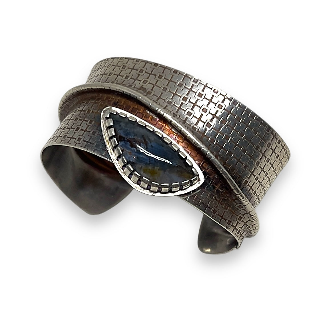 Sterling Silver Cuff Bracelet with Pietersite