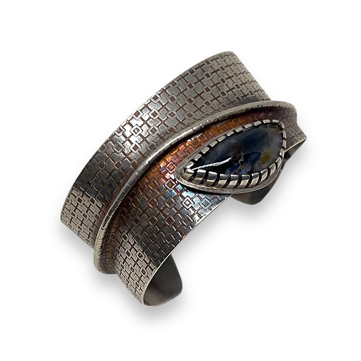 Sterling Silver Cuff Bracelet with Pietersite