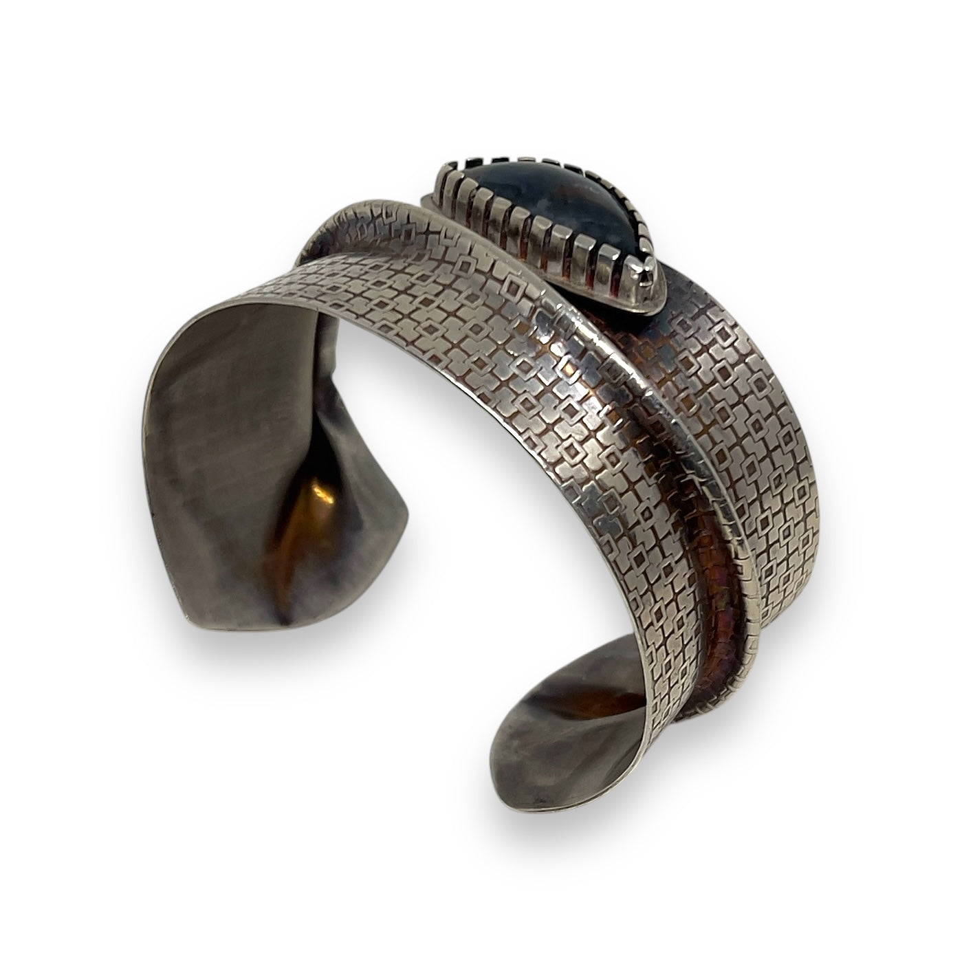 Sterling Silver Cuff Bracelet with Pietersite