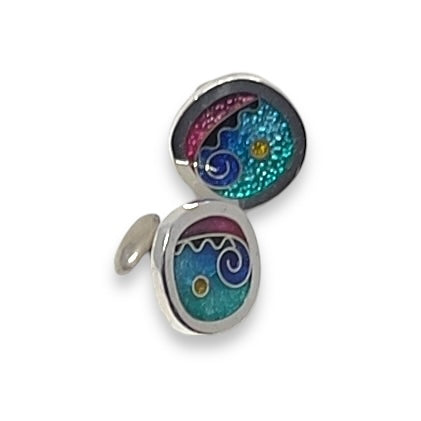 Cloisonné Enameled Cufflinks-Ocean Color Palette