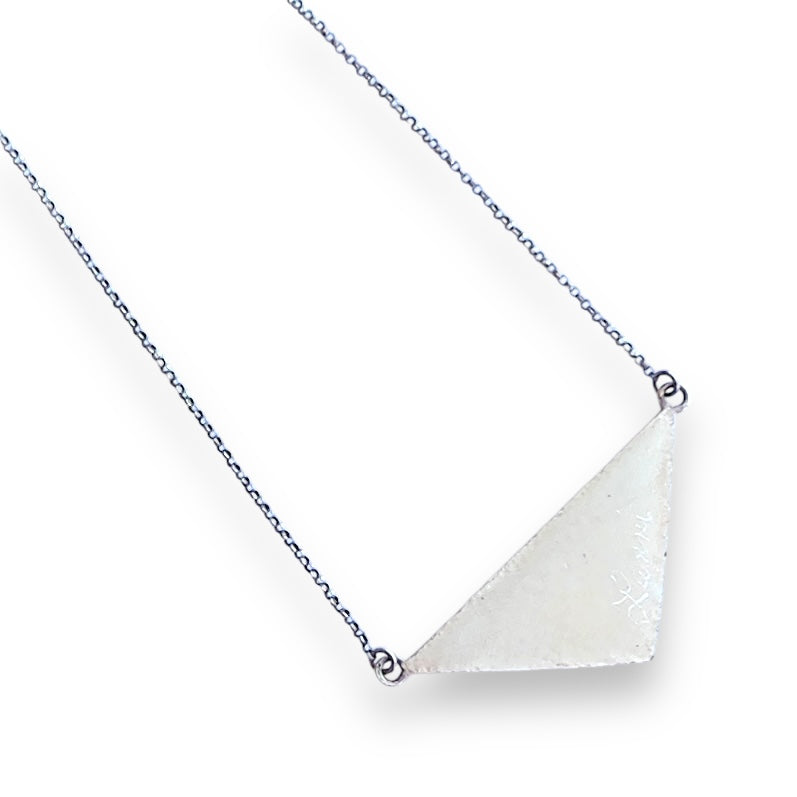 Cloisonné Enameled Large Triangle Necklace-Ice Color Palette