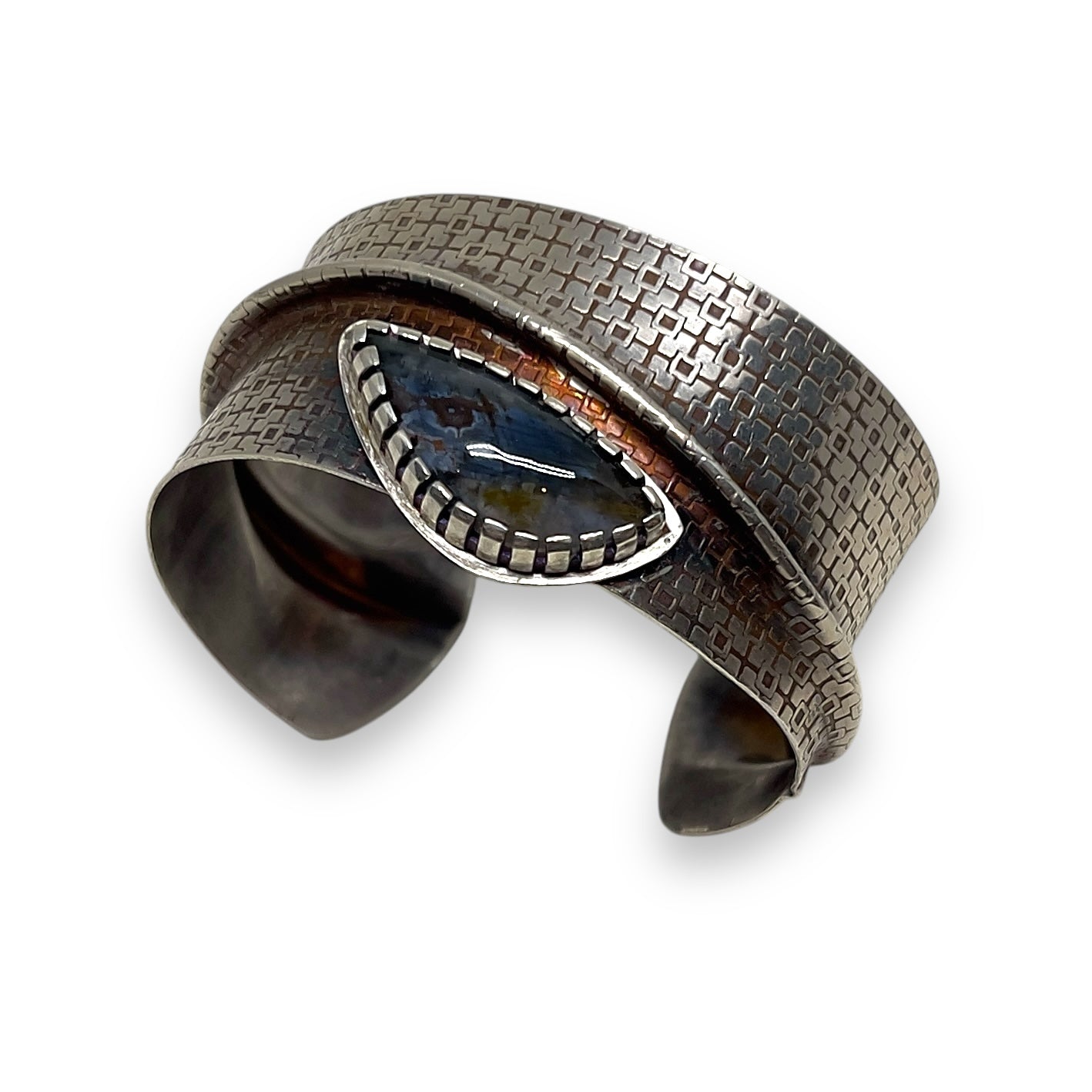 Sterling Silver Cuff Bracelet with Pietersite