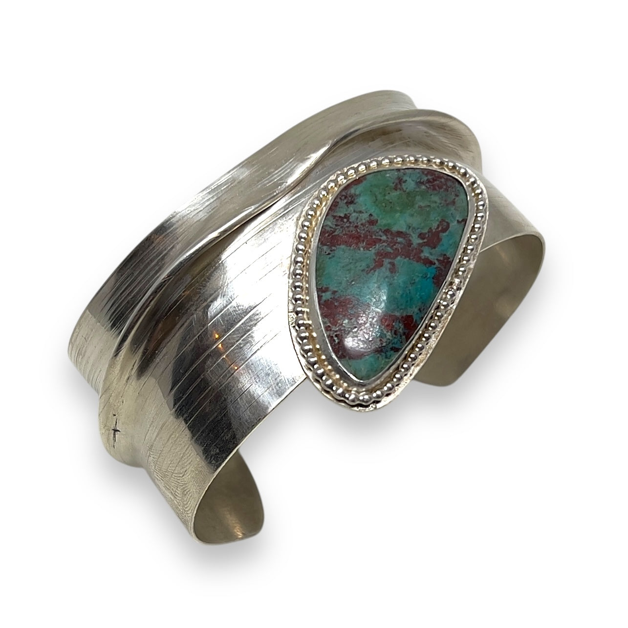 Sterling Silver Cuff Bracelet with Chrysocolla