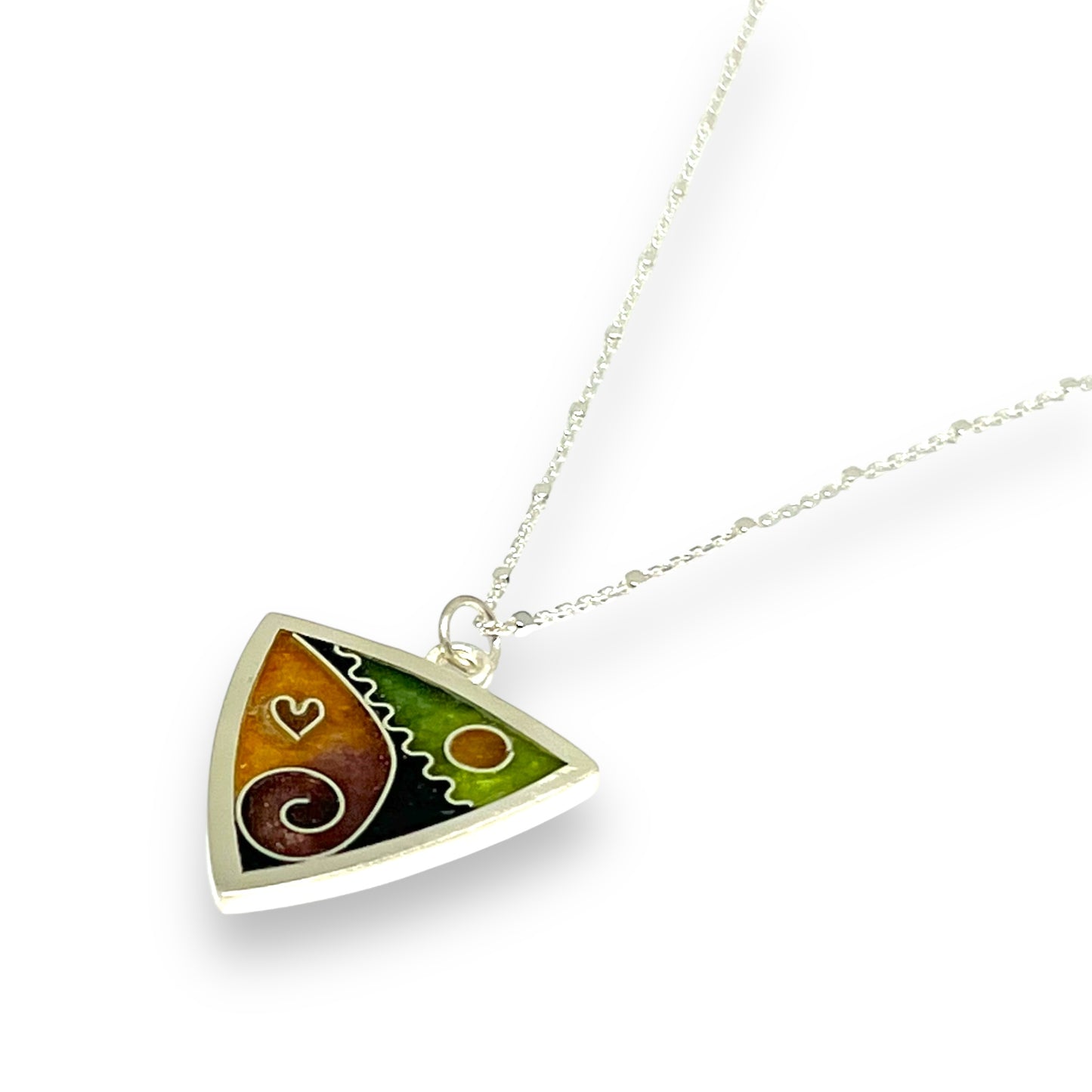 Cloisonné Enameled Triangle Pendant-Desert Color Palette