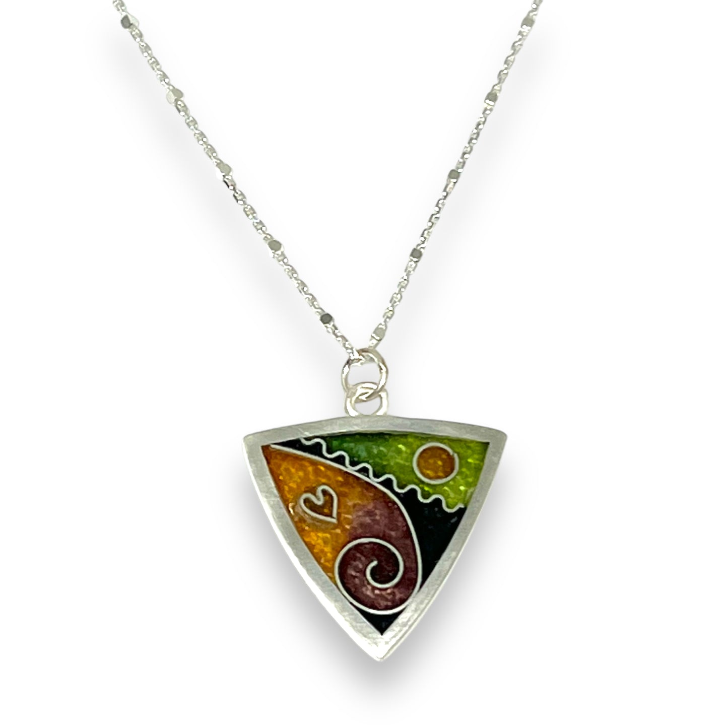 Cloisonné Enameled Triangle Pendant-Desert Color Palette