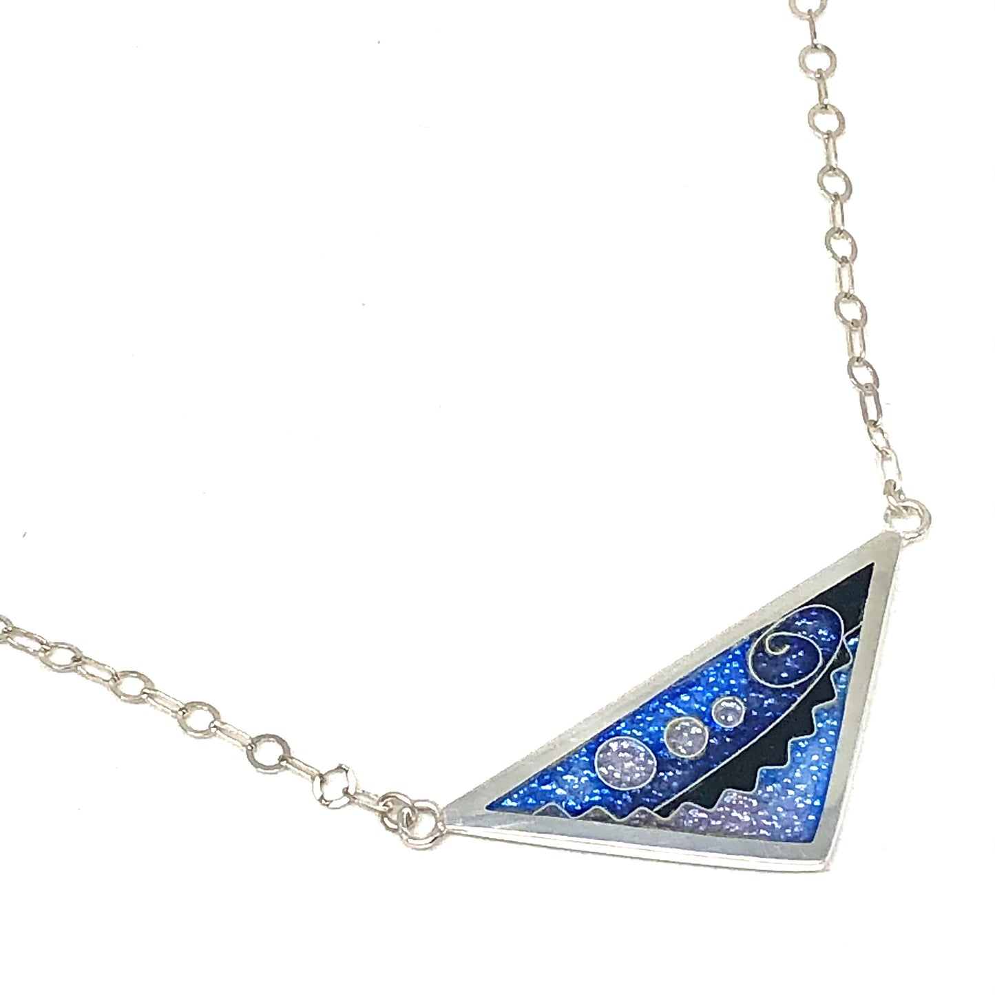 Cloisonné Triangle Necklace Ice