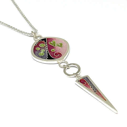 Large Square/Long Triangle Pendant - Cherry Blossom Color Palette
