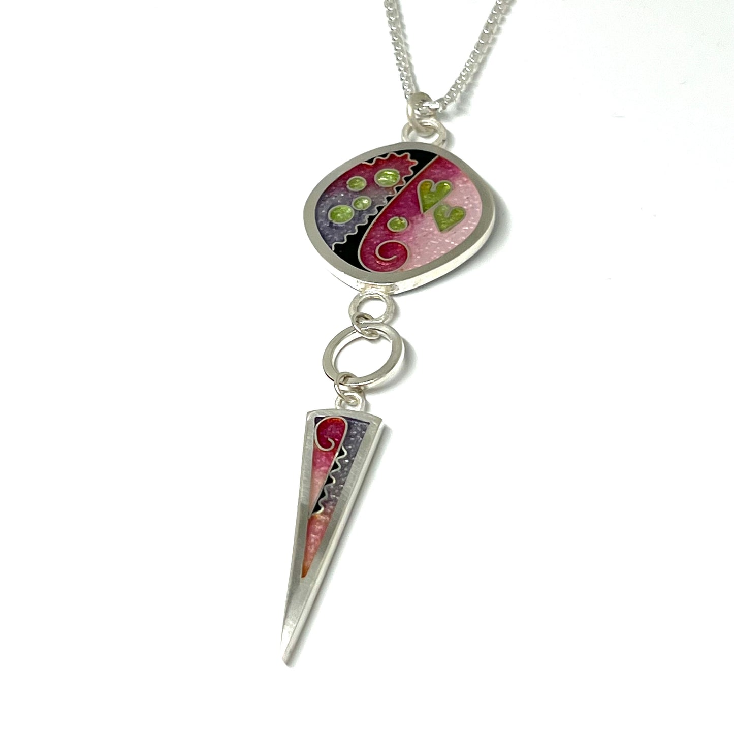 Large Square/Long Triangle Pendant - Cherry Blossom Color Palette