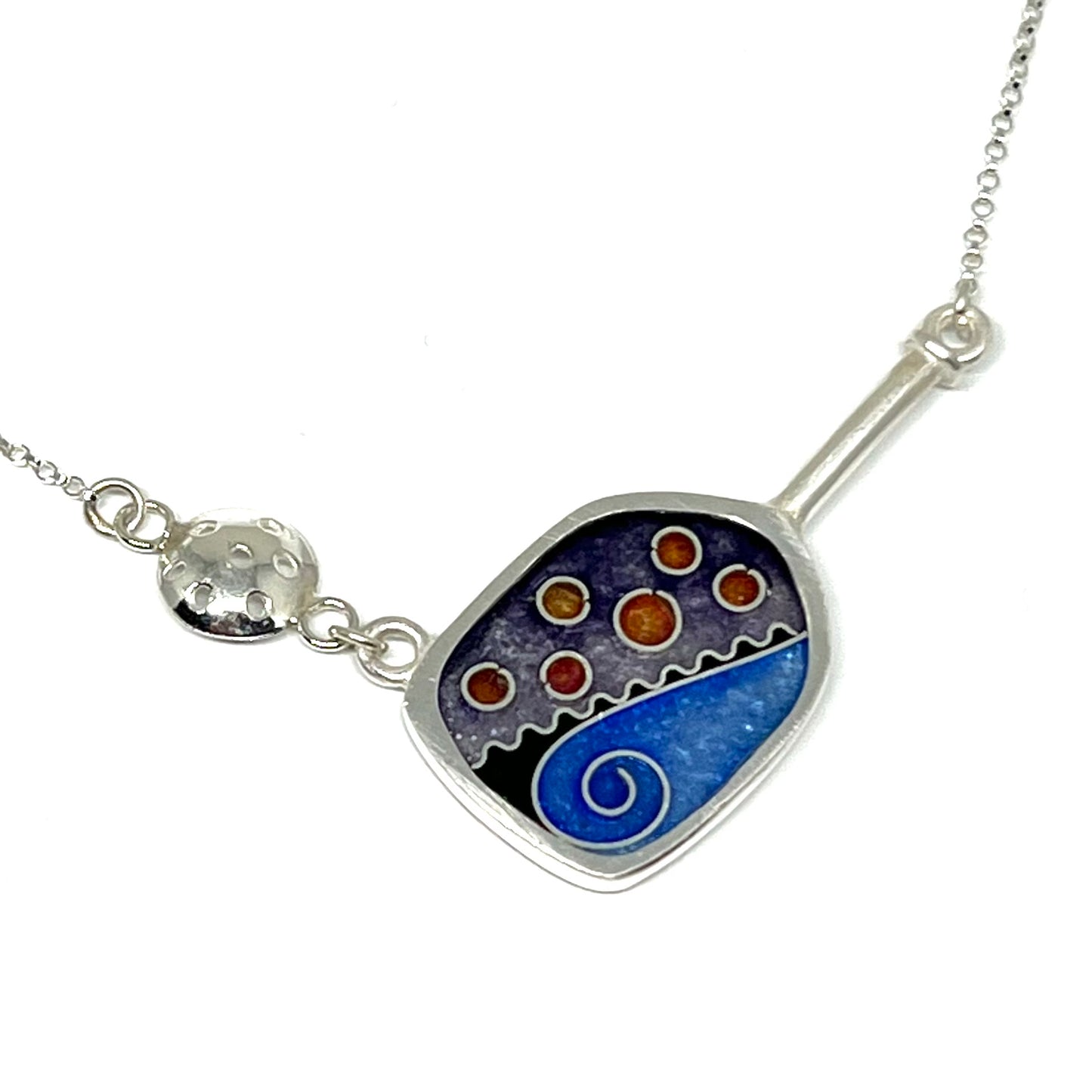 Pickleball Paddle & Ball Necklace (Ice)