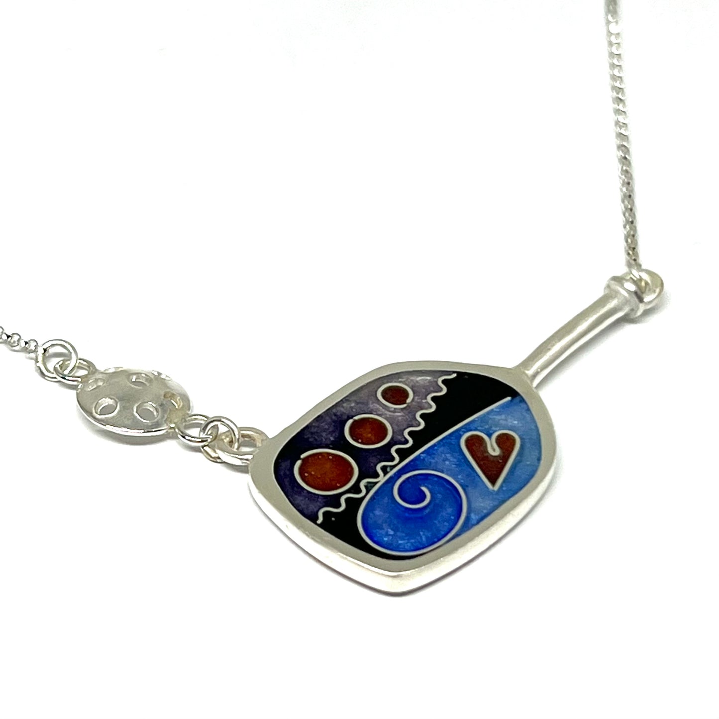 Pickleball Paddle & Ball Necklace (Ice)